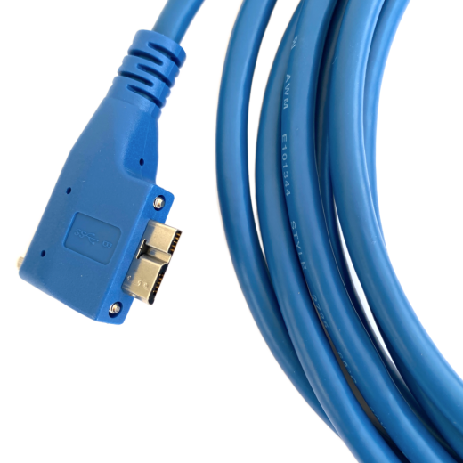 USB 3.0 Machine Vision cable with left angled Micro-B connector