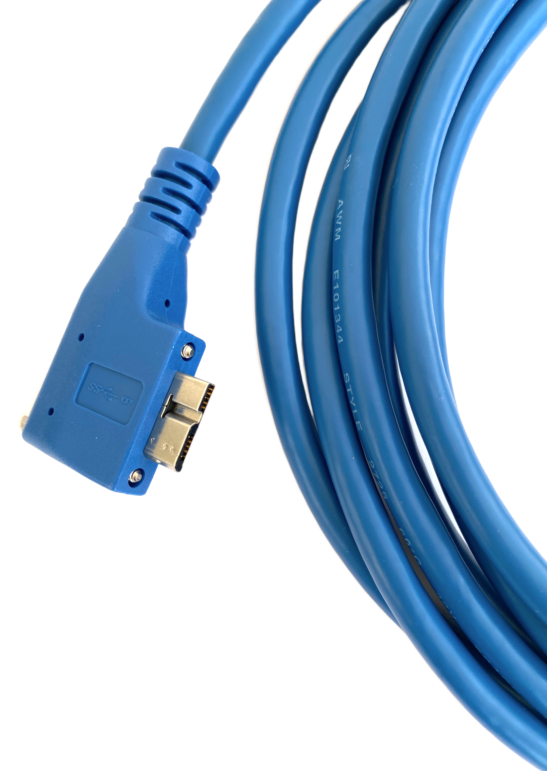 USB 3.0 Machine Vision cable with left angled Micro-B connector